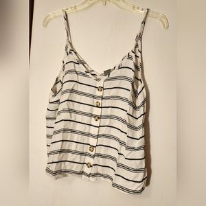 Paper Crane. White and Blue Tank. Size M